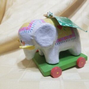 Rare HTF Mary Engelbreit Collection Elephant Tree Trimmer Christmas Ornament